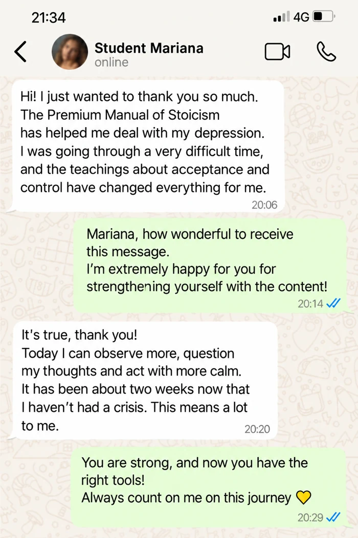 Student testimonial 3 about the Stoicism Manual